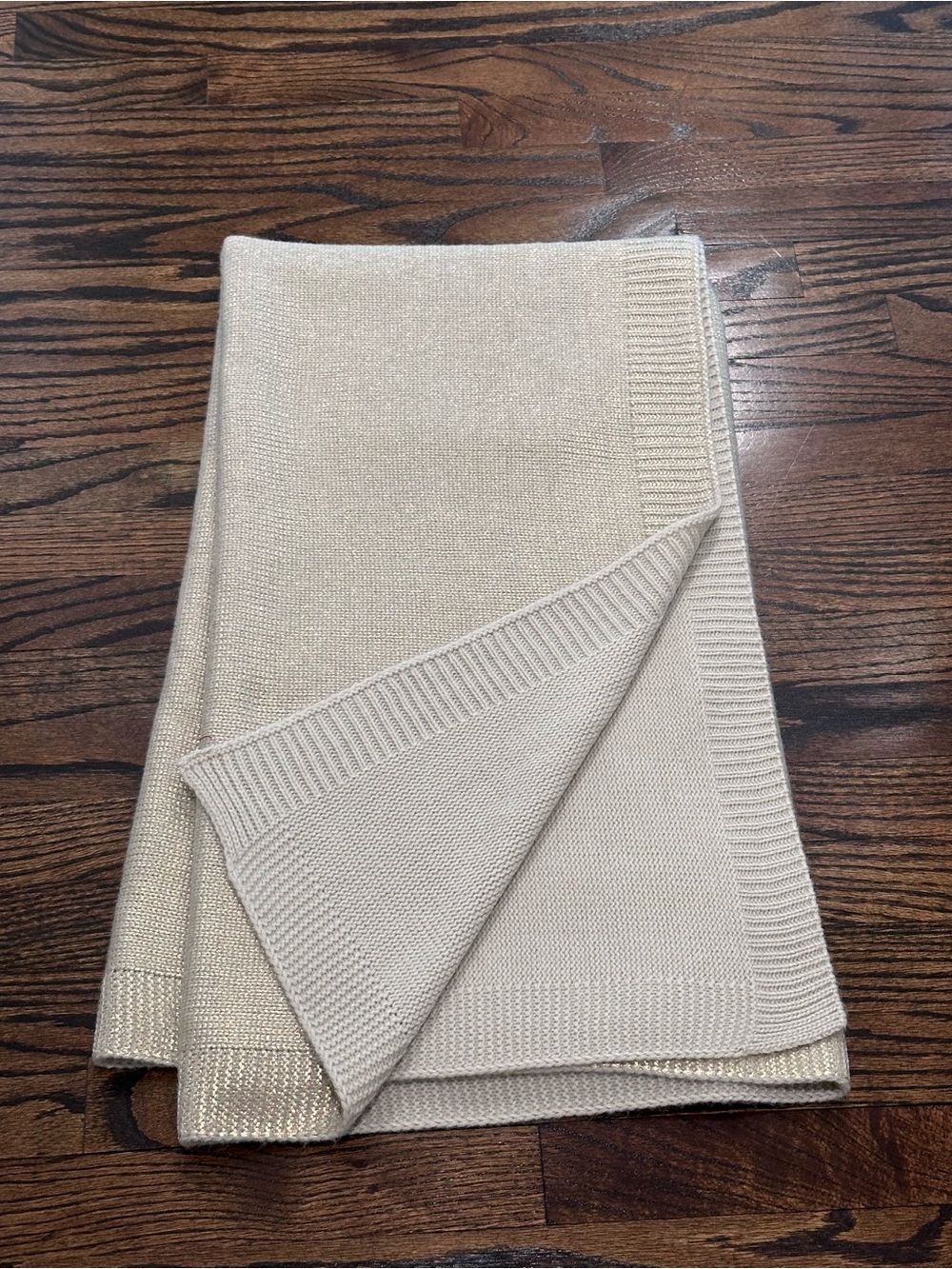 Emily & Merritt Liquid Gold Knit Throw Blanket